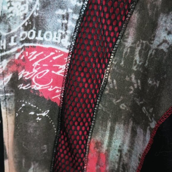 Marie-Claire full zip black cardigan with printed inserts size XL - Picture 2 of 4